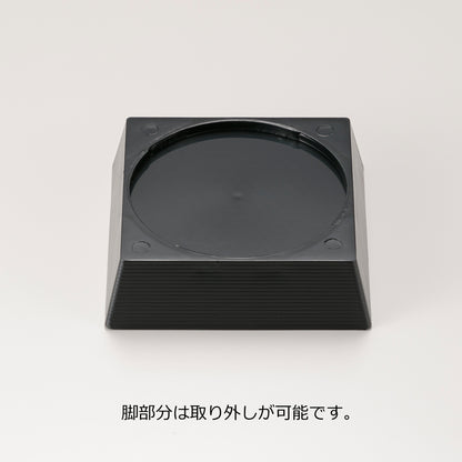 435-42221　扇面段付三宝　朱渕黒