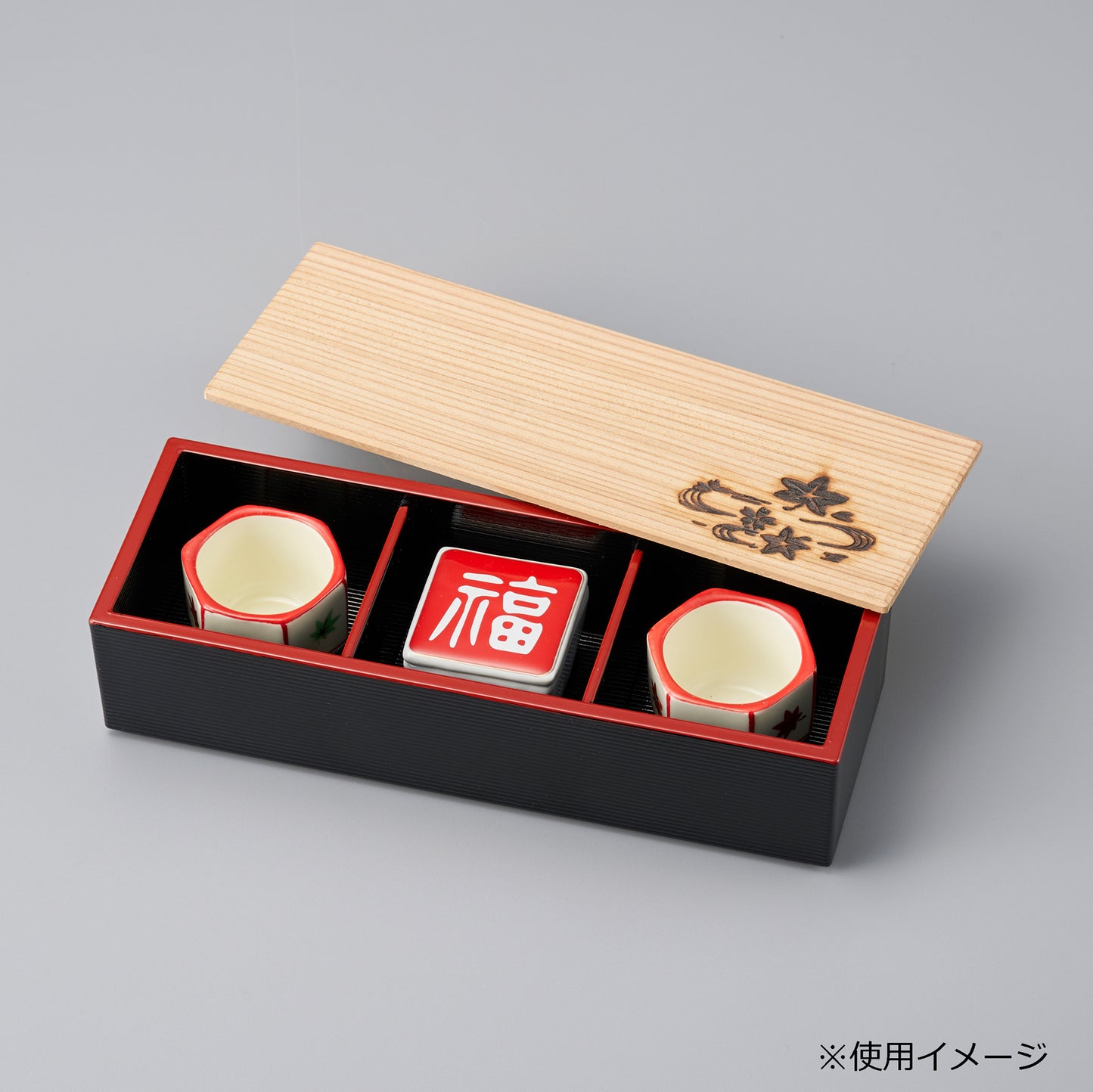 445-14021　三点珍味<大>用蓋 杉板