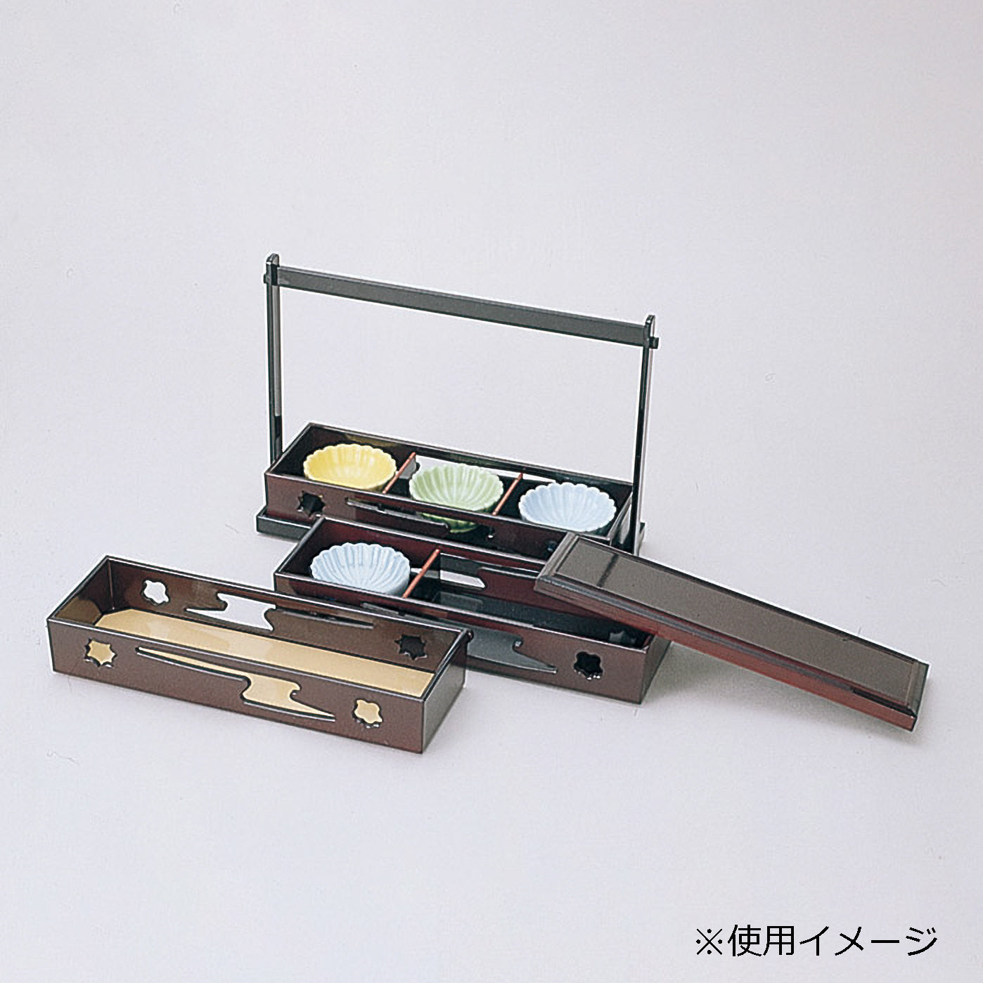 440-10102　角長両面板　<表>金パール、<裏>朱