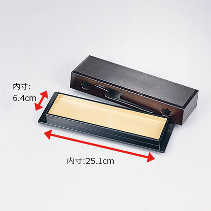 445-28111　白山皿　黒内金パール