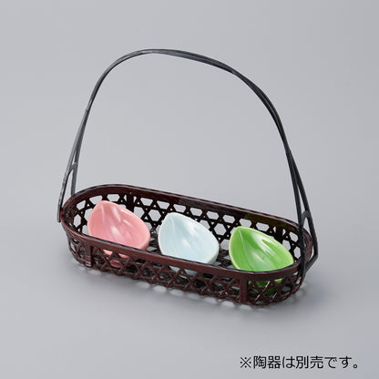 445-36311　8.5寸長手愛染手提篭目盛器　タメ
