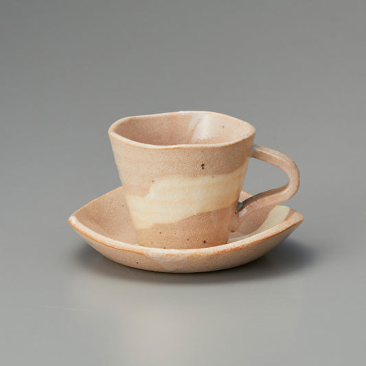 美濃萩雲流しコーヒー碗・受皿