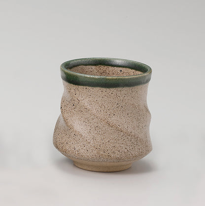 赤土ネジリ湯呑　名入れあり