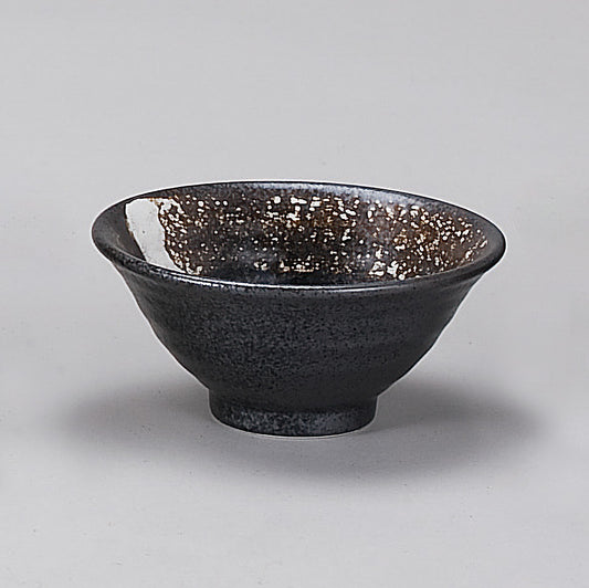 516-00507　黒結晶 六兵衛4.8飯碗