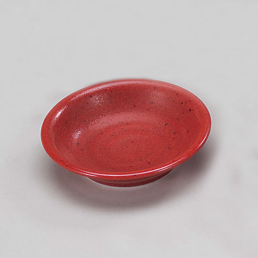 516-10001　古代朱 3寸皿(赤柚子 3.0皿)