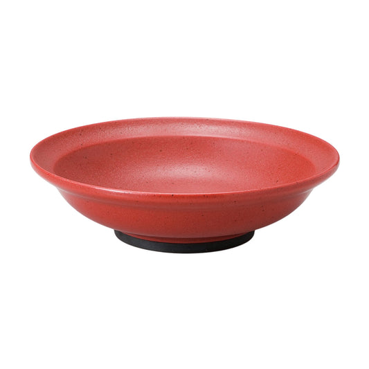 516-10013　赤柚子　8.0丸高台皿