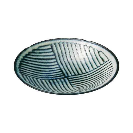 517-00094　令和粉引(削)　7.0寸深皿