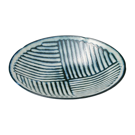 517-00095　令和粉引(削)　8寸深皿