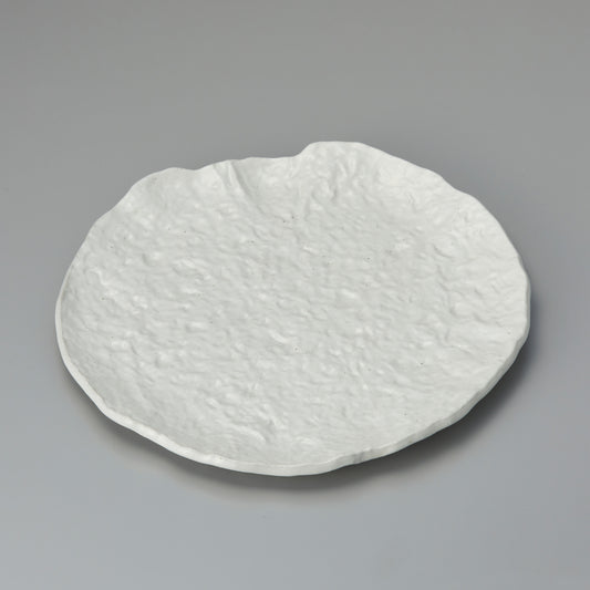 530-00158　変形丸大皿　白