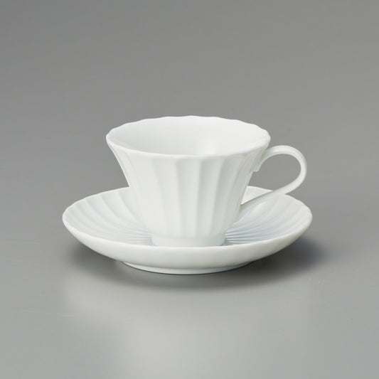 かすみ白コーヒーカップ・14.5cm丸皿