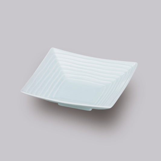 534-00053　青白磁千段6.2寸高台皿