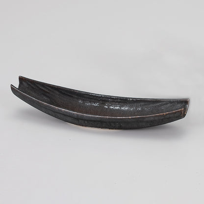 535-00065　金結晶笹舟向前菜皿