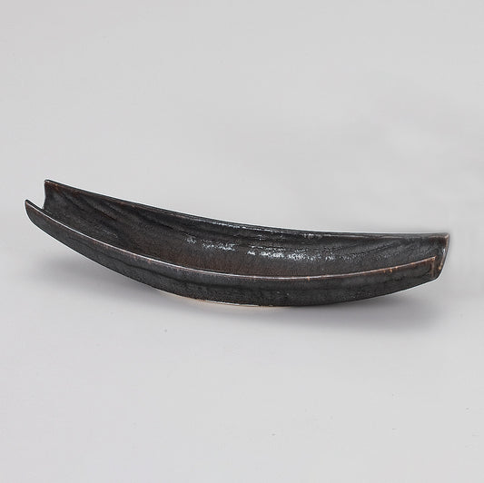 535-00065　金結晶笹舟向前菜皿