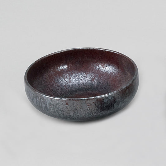 536-00001　4.8寸石目刺身鉢　銀彩結晶