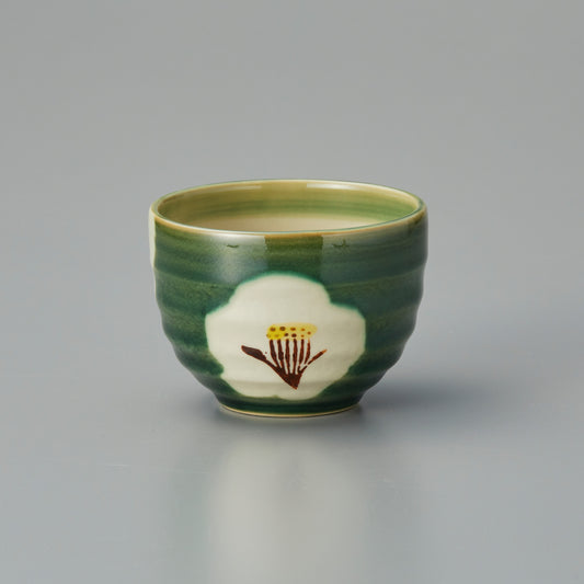 537-00034　織部椿ゆったり碗