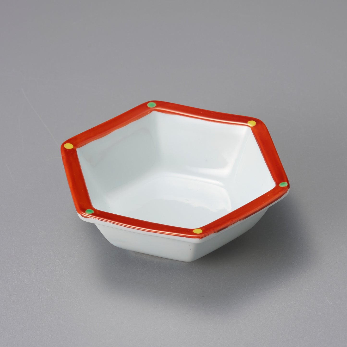 550-00043　赤点字六角鉢