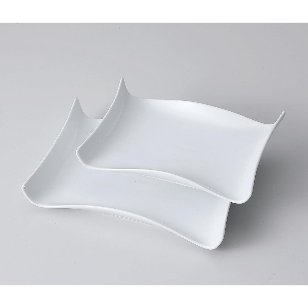 両上り長角皿　白