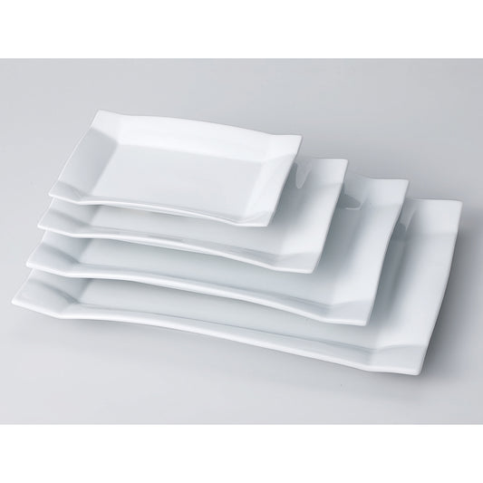 長角四ツ折プレート　白