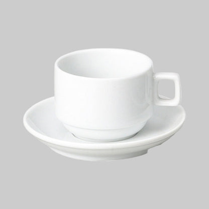 切立段付白カップ　<ソーサー付>