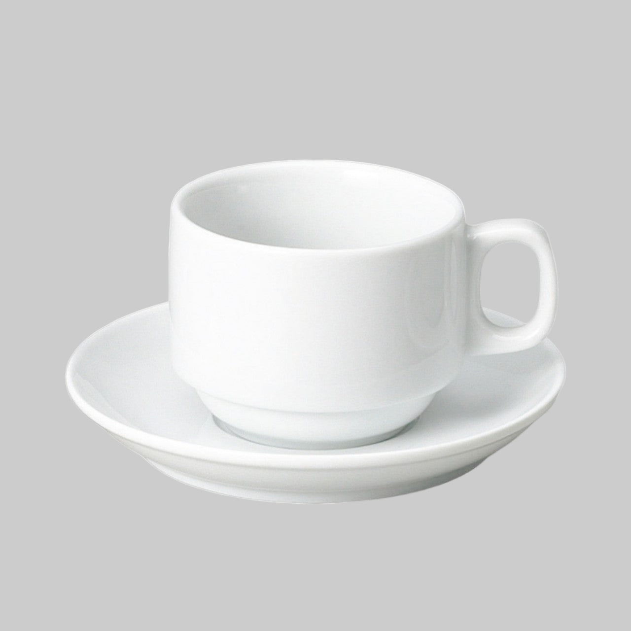 切立段付白カップ　<ソーサー付>