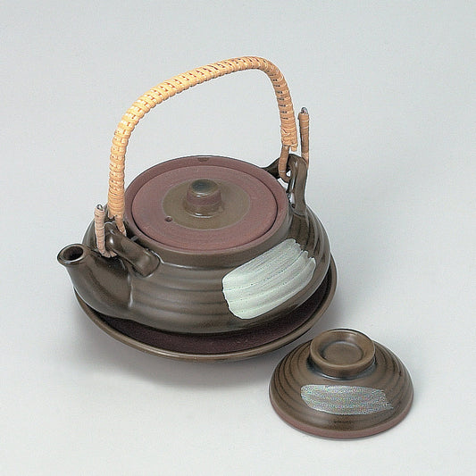 610-20005　織部風平丸土瓶蒸