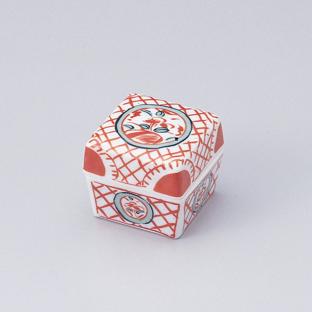 610-31040　角赤絵蓋付珍味