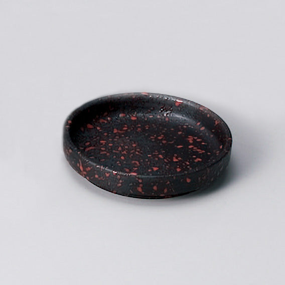 706-10047　黒赤玉吹薬味皿
