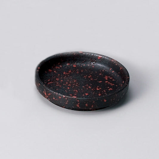 706-10047　黒赤玉吹薬味皿