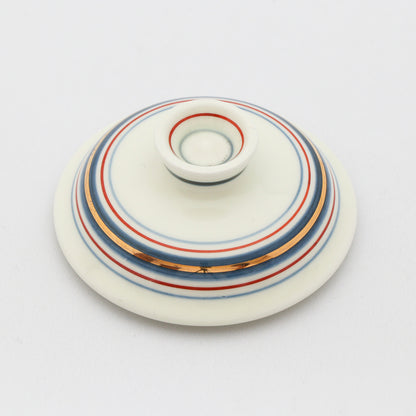 707-10381　三色ラインむし碗