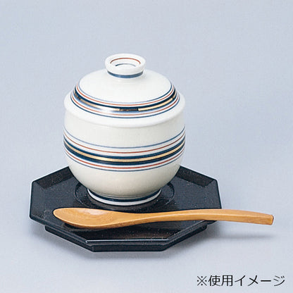 707-10381　三色ラインむし碗