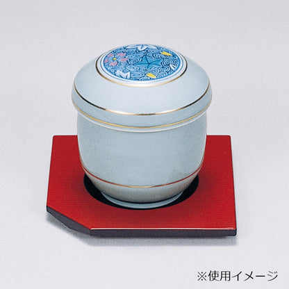 707-10382　灰釉夏目型むし碗