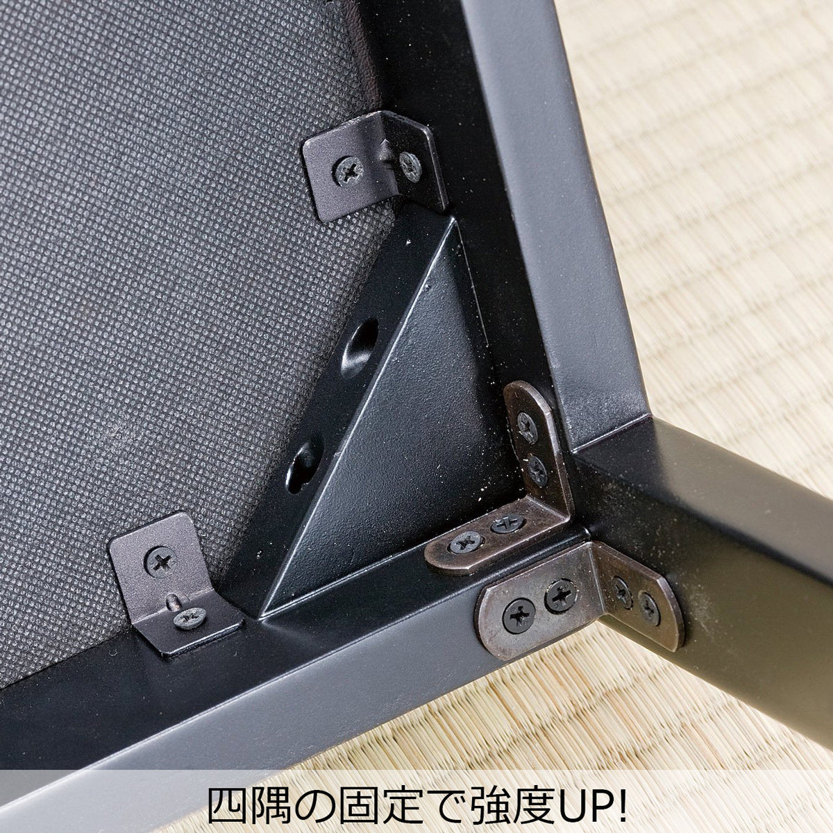 810-43015　43cm木製背もたれ(肘掛)付椅子　黒/レザーダークブラウン