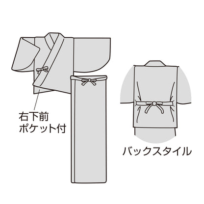 二部式着物　花の丸・エンジ