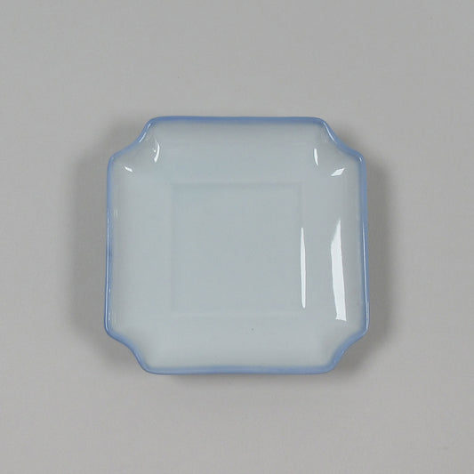 S25-116　渕コバルト台皿(角汁次用)