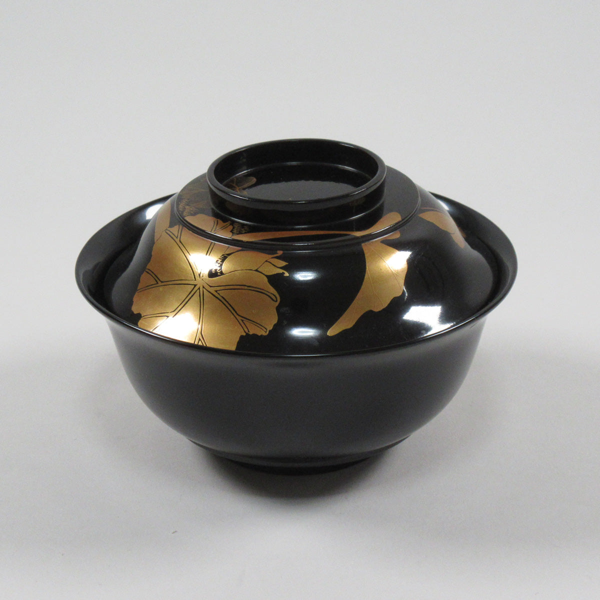 S25-120　木製羽反椀　蓮と蝶<4個セット>
