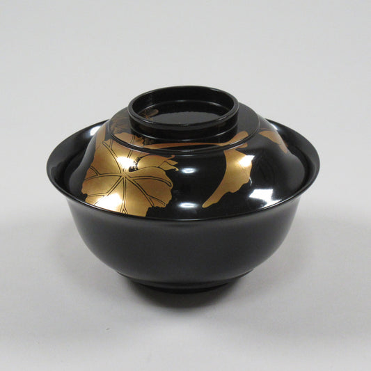 S25-120　木製羽反椀　蓮と蝶<4個セット>