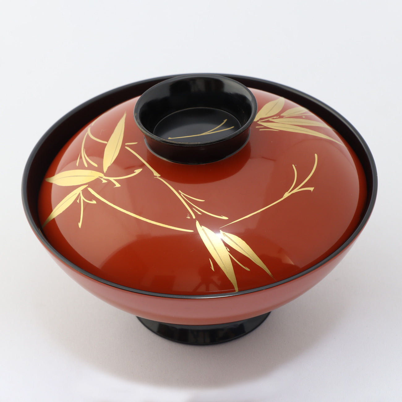 S25-12　小槌椀　手描き朱金笹<13個セット>