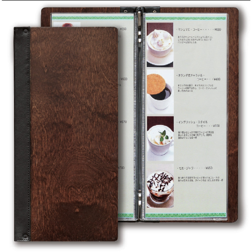 113-30126　メニューブック　SHO-103　茶