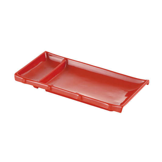 105-10037-08　シンプル赤　角仕切皿　(SP-32R)