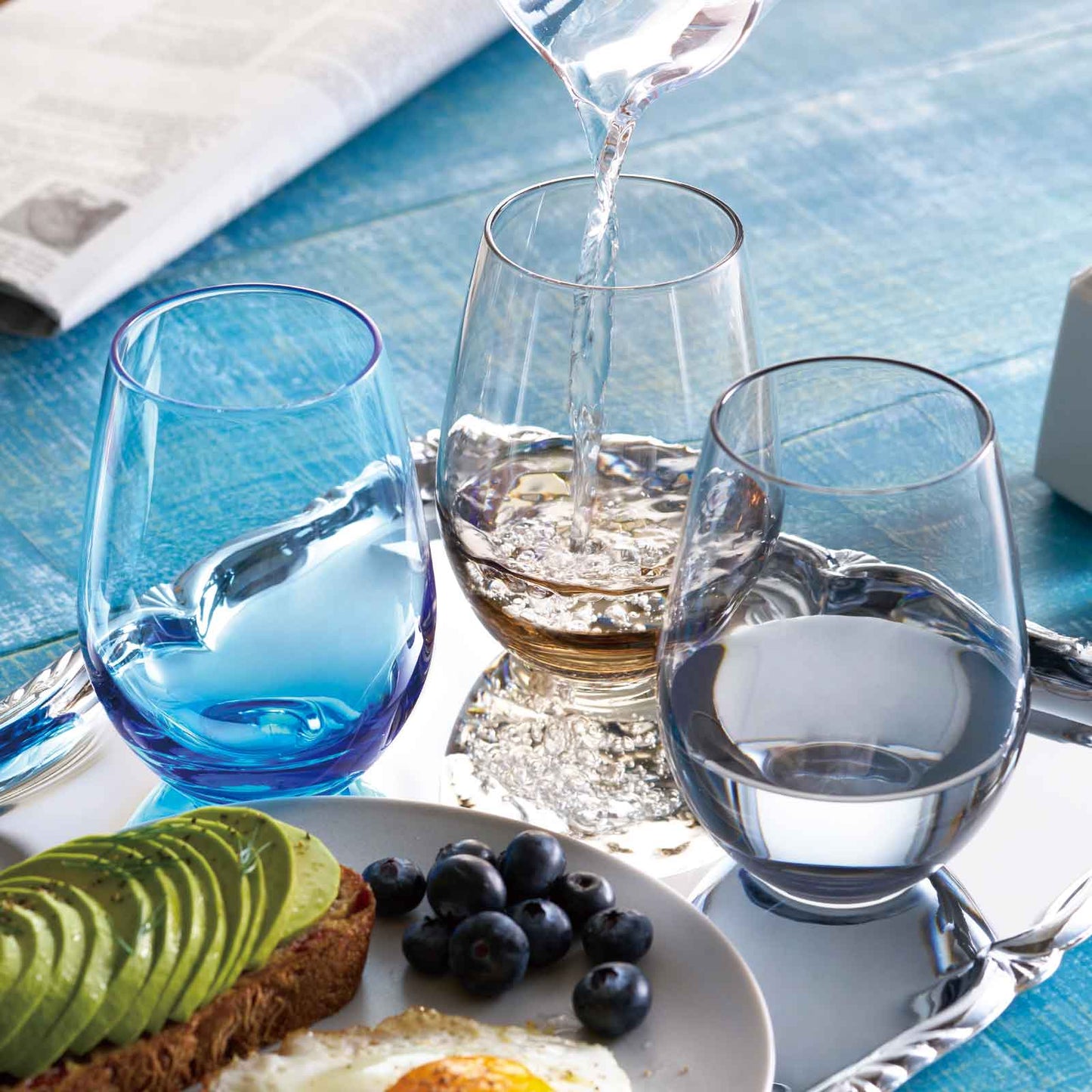 138-10616　ウォーターバリエーション　12タンブラー(スモーク)　T-24104HS-SS