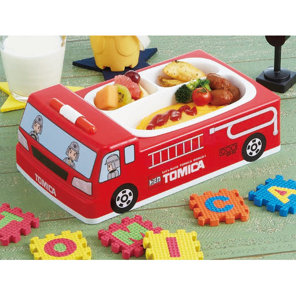 195-10031　抗菌ランチプレート トミカ消防車(LUPD3AG)