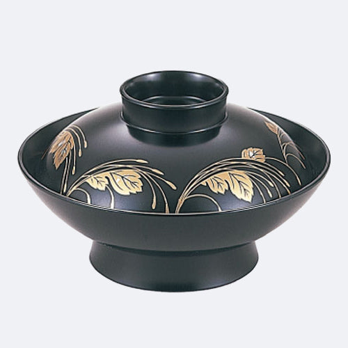 350-75092　5.5寸羽反煮物椀　総黒菊