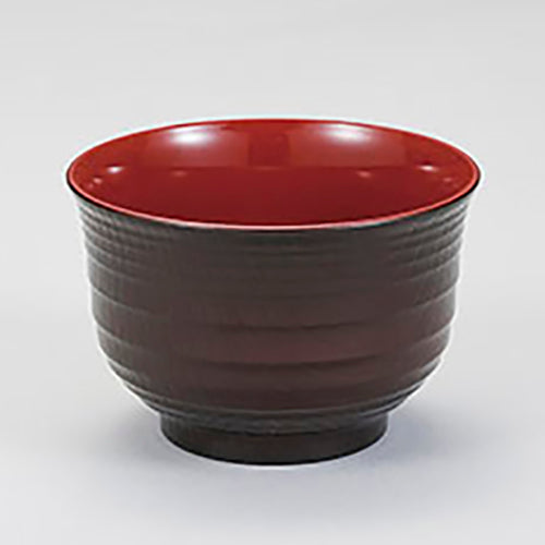 355-29026　千段汁椀木目入　タメ内朱