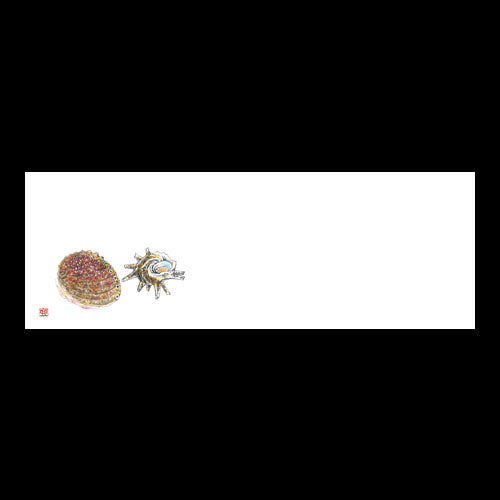192-20105　箸置雲竜和紙マット　サザエとアワビ(オールシーズン)