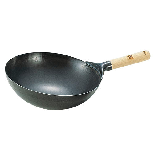 鉄　プレス　木柄　北京鍋