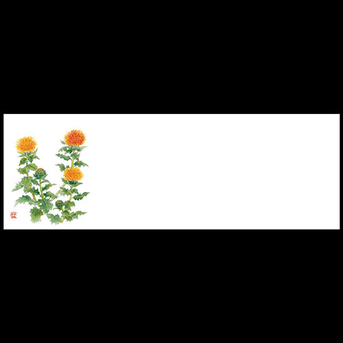 201-20146 上質紙13cm長角マット 紅花(8月)