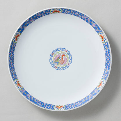 051-18　色彩鳳凰丸皿　31cm