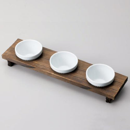 820-46002　三点珍味台　焼杉　大