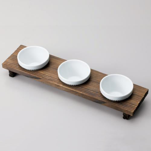 820-46002　三点珍味台　焼杉　大