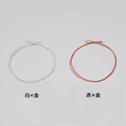 4ッ打ラメ入りゴム2重片花結び(金ラメ)　中74cm<各100本入>